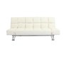 Wei&szlig;es verstellbares Sofa / Schlafsofa  Manhattan aus Leder - dreisitzig