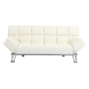 Wei&szlig;es verstellbares Sofa / Schlafsofa  Manhattan aus Leder - dreisitzig image pub1