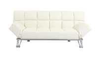 Wei&szlig;es verstellbares Sofa / Schlafsofa  Manhattan aus Leder - dreisitzig