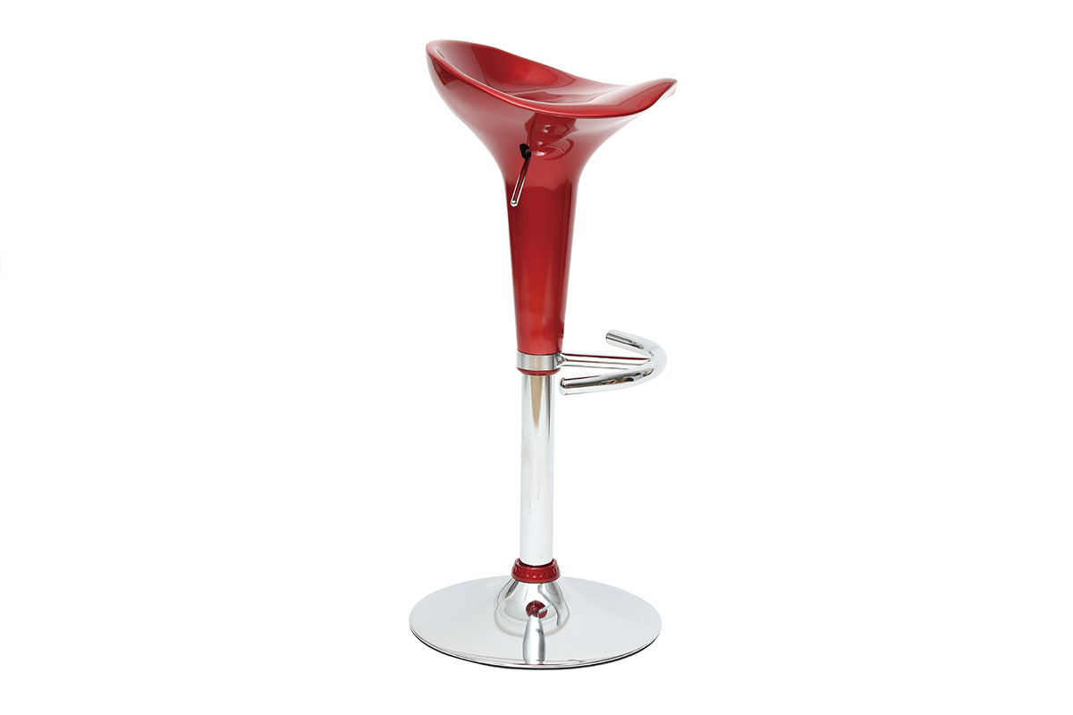  Weinrote Barhocker  / K&uuml;chenhocker Design GALAXY - Satz von 2