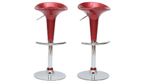  Weinrote Barhocker  / K&uuml;chenhocker Design GALAXY - Satz von 2