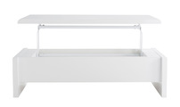 Weisser hochklappabarer Designer Couchtisch mit Verstauungsraum LOLA 