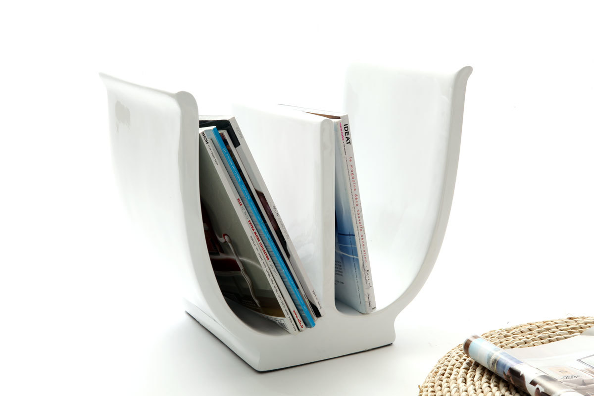 Weisser Zeitschriftenst&auml;nder TULIP