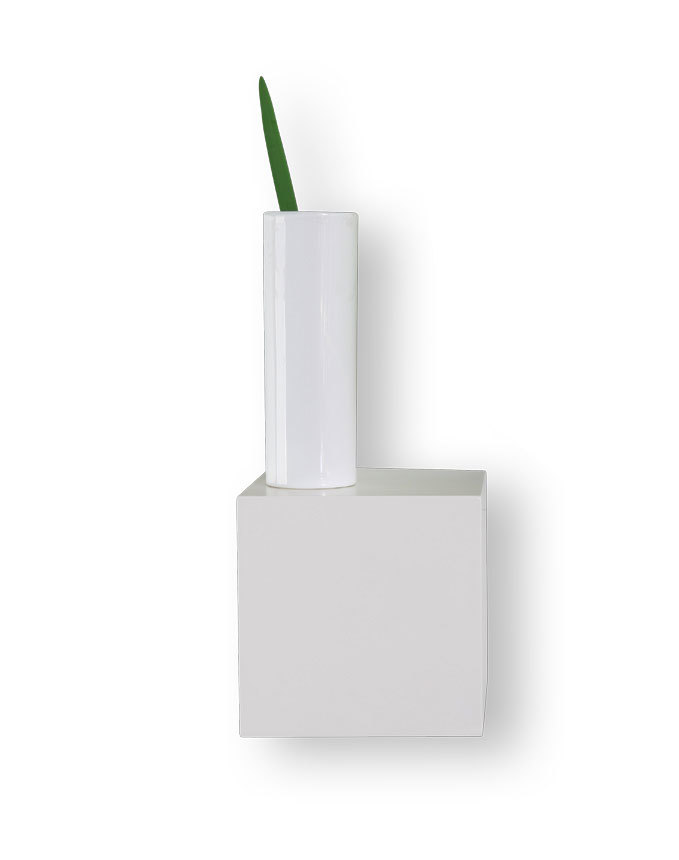 Weisses Designer Wandregal CUBIK 