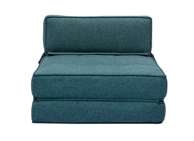 1-Sitzer-Schlafsessel in entenblauem Stoff KATY