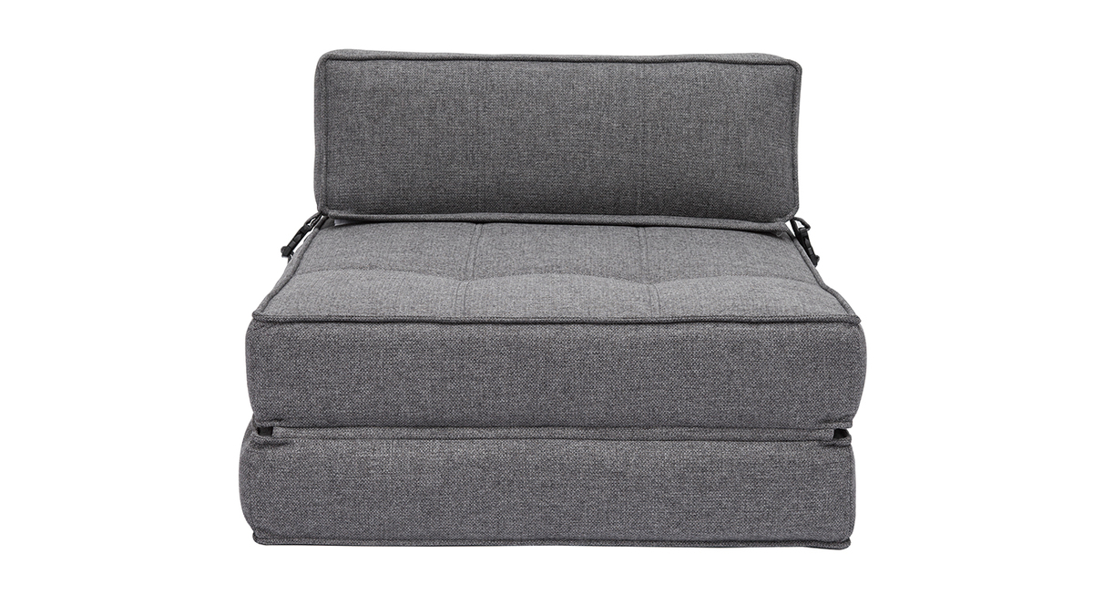 1-Sitzer-Schlafsessel in grauem Stoff KATY