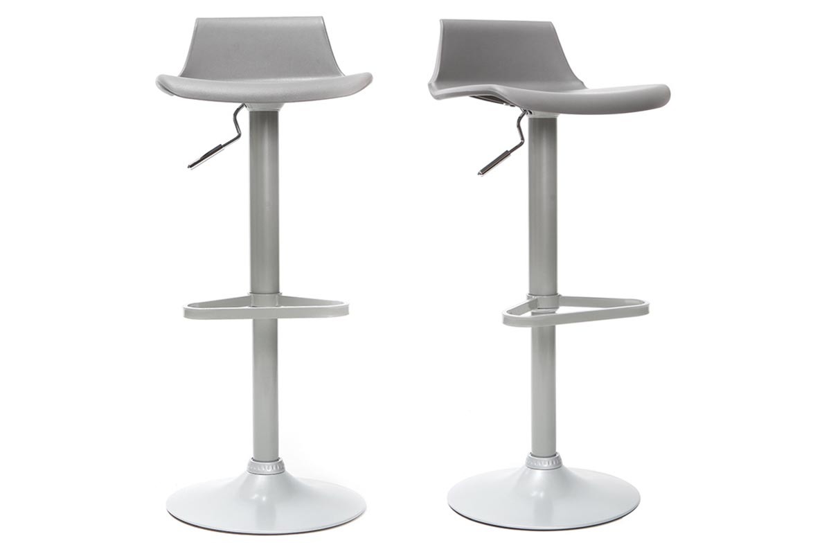 2 Design-Barhocker Grau KRONOS