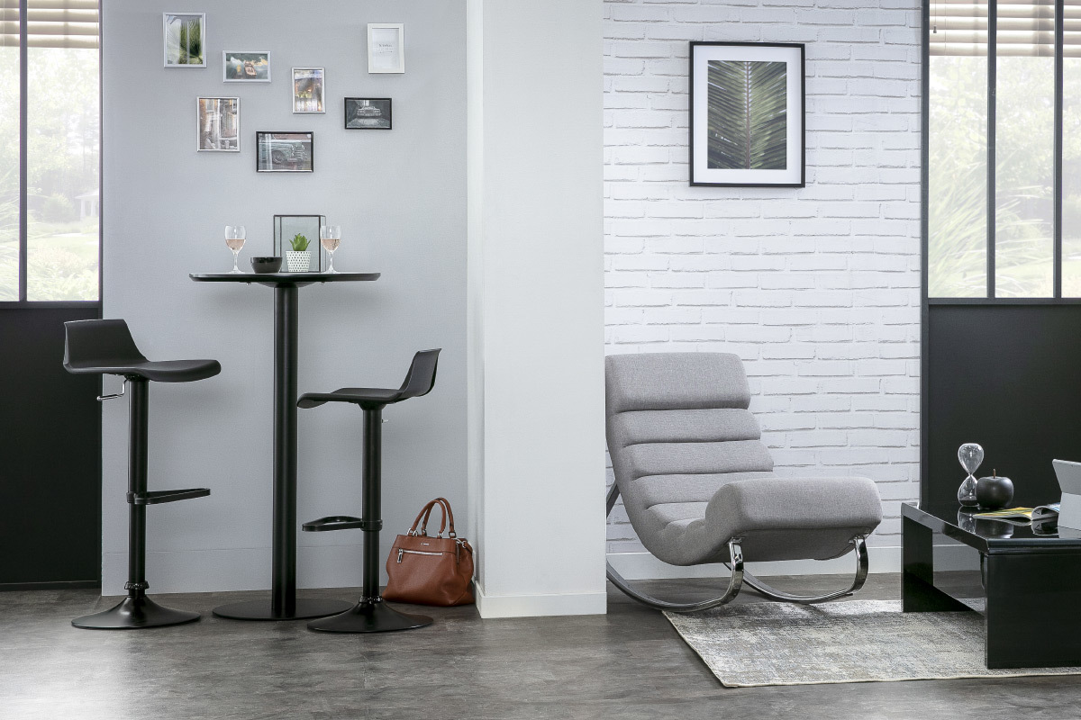 2 Design-Barhocker Grau KRONOS
