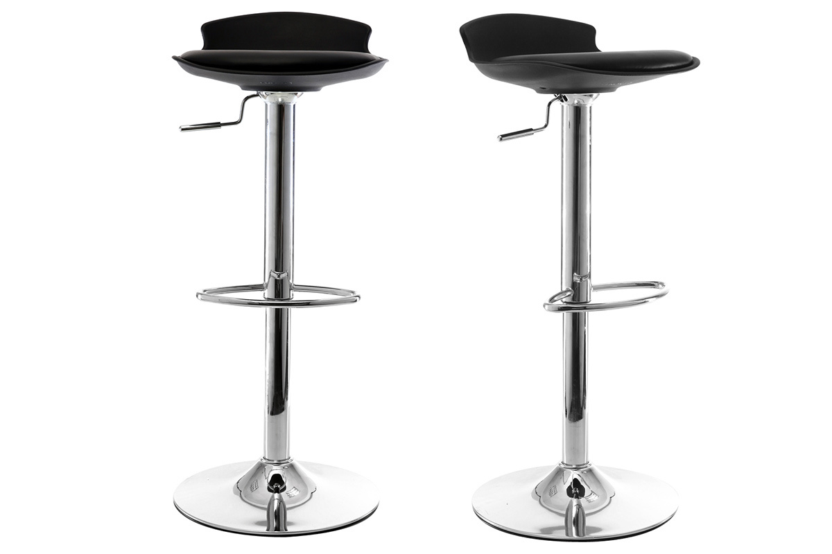2 Design-Barhocker NOVA Schwarz