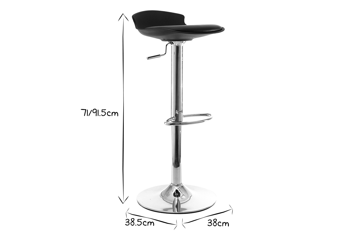 2 Design-Barhocker NOVA Schwarz