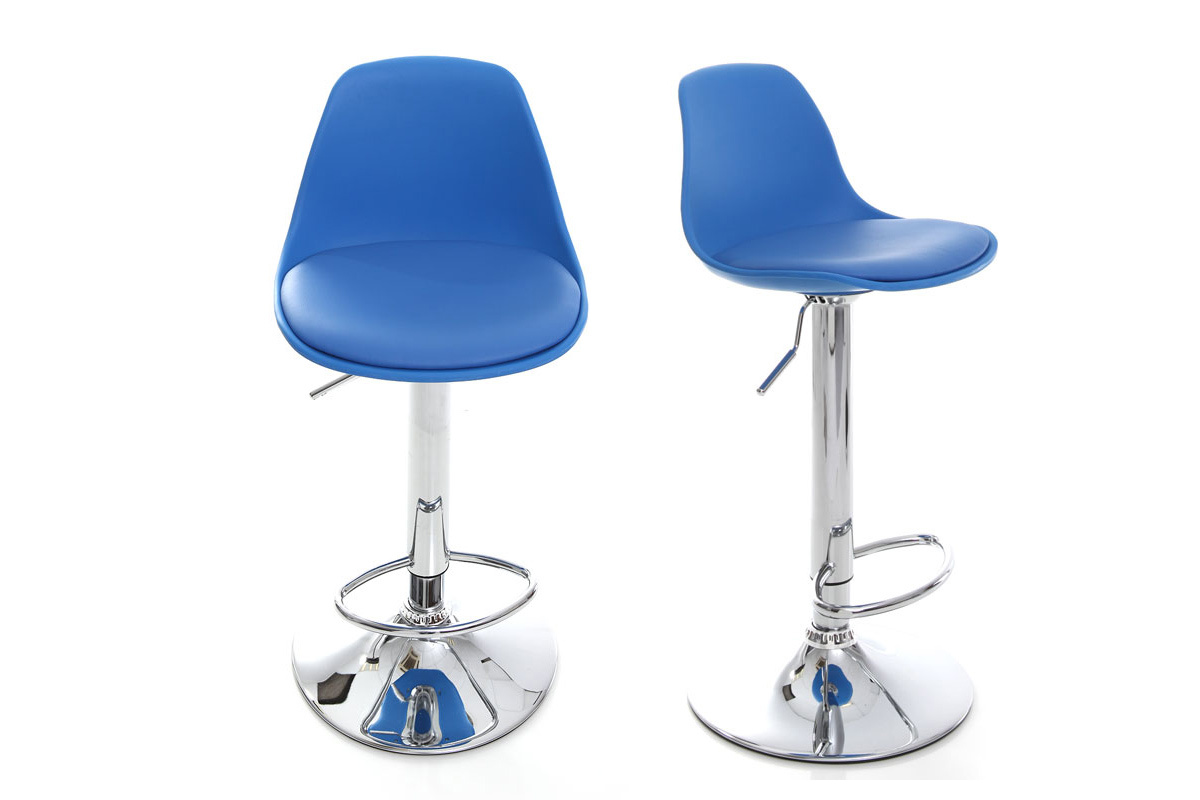 2 Design-Barhocker STEEVY Blau