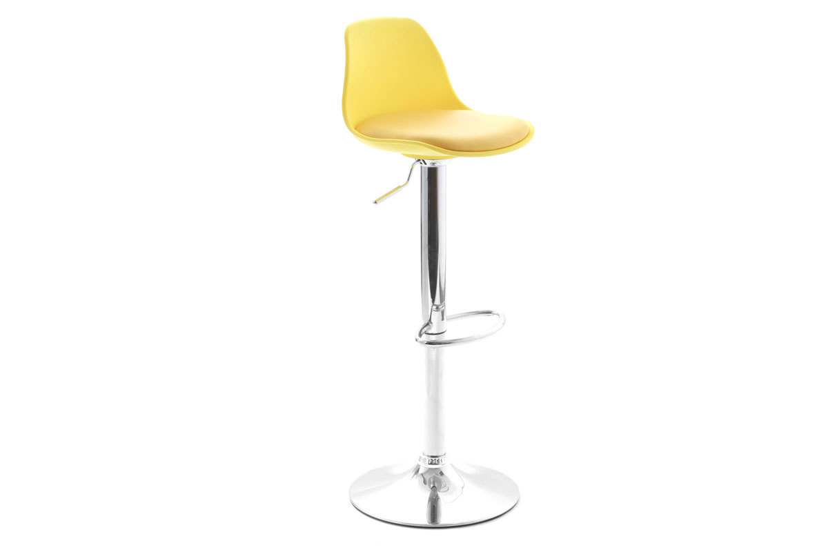 2 Design-Barhocker STEEVY Gelb