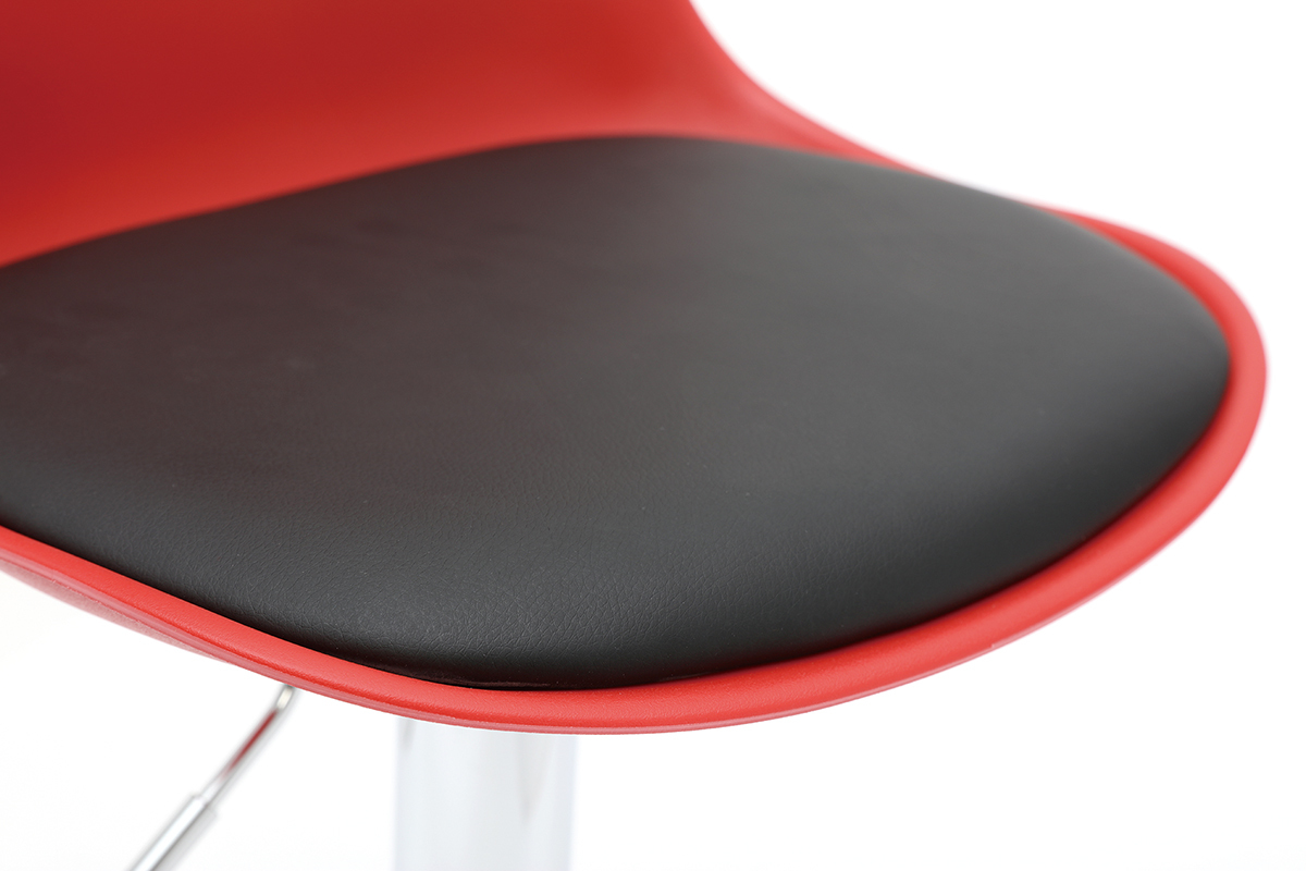 2 Design-Barhocker STEEVY Schwarz und Rot