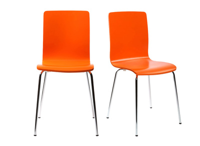 2 Design-Küchenstühle NELLY Orange - 2 Design-Küchenstühle NELLY Orange