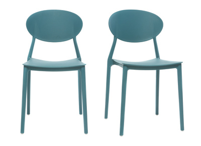 2 Design-Stühle blaugrün Polypropylen ANNA