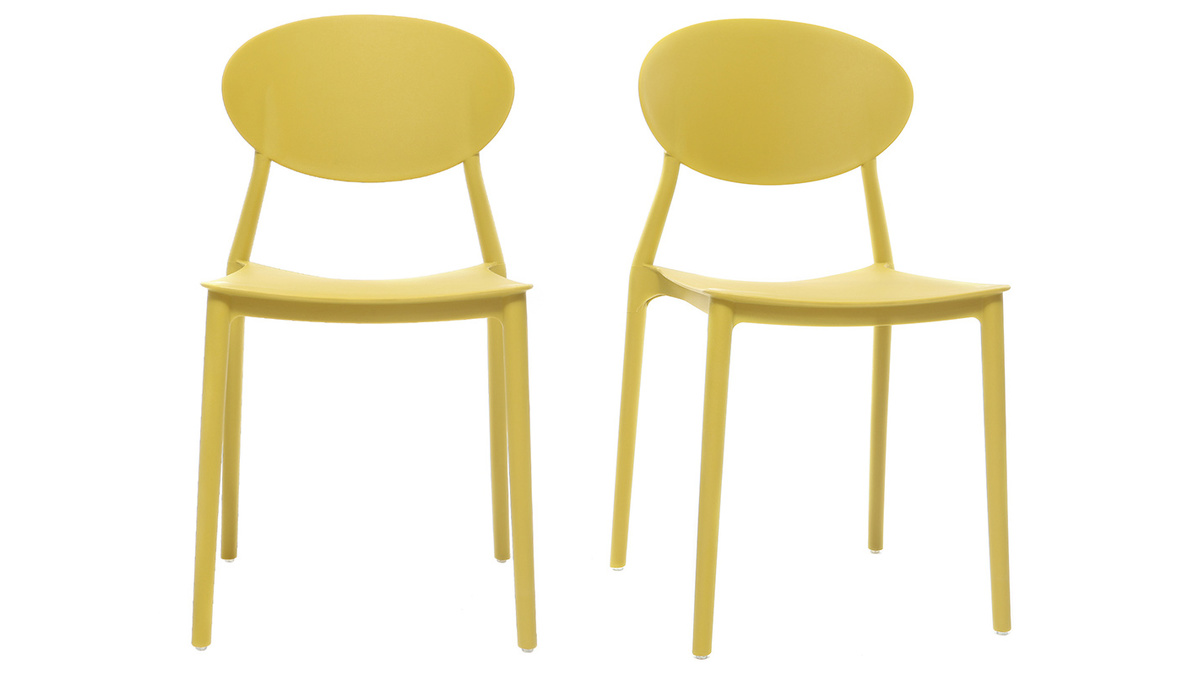 2 Design-Stühle Gelb Polypropylen ANNA