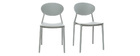 2 Design-Stühle Grau Polypropylen ANNA
