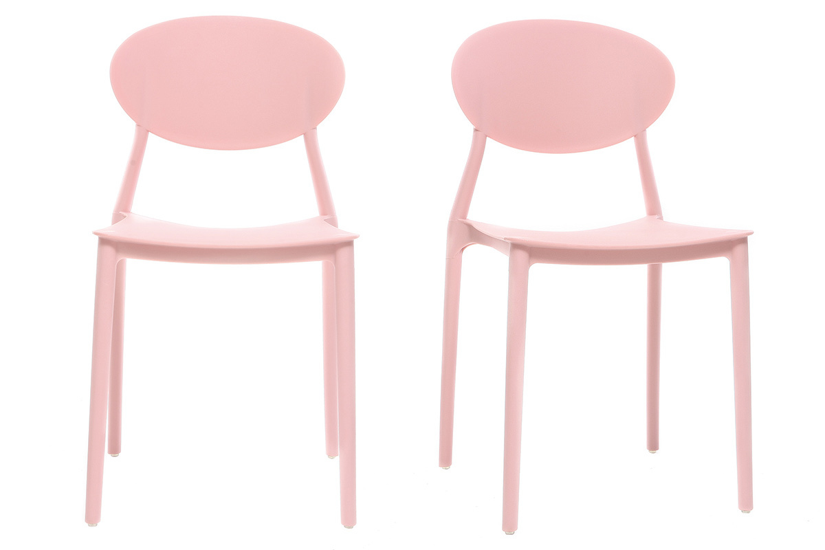 2 Design-St�hle Rosa Polypropylen ANNA