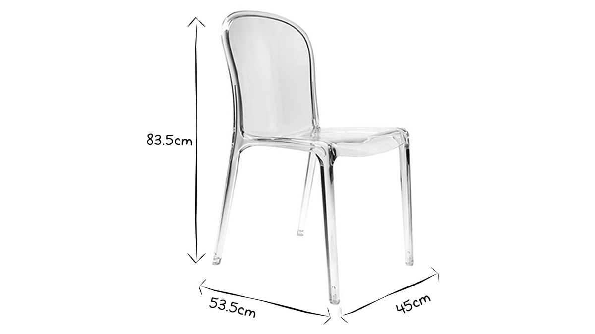 2 Design-Sthle THALYSSE Polycarbonat Transparent