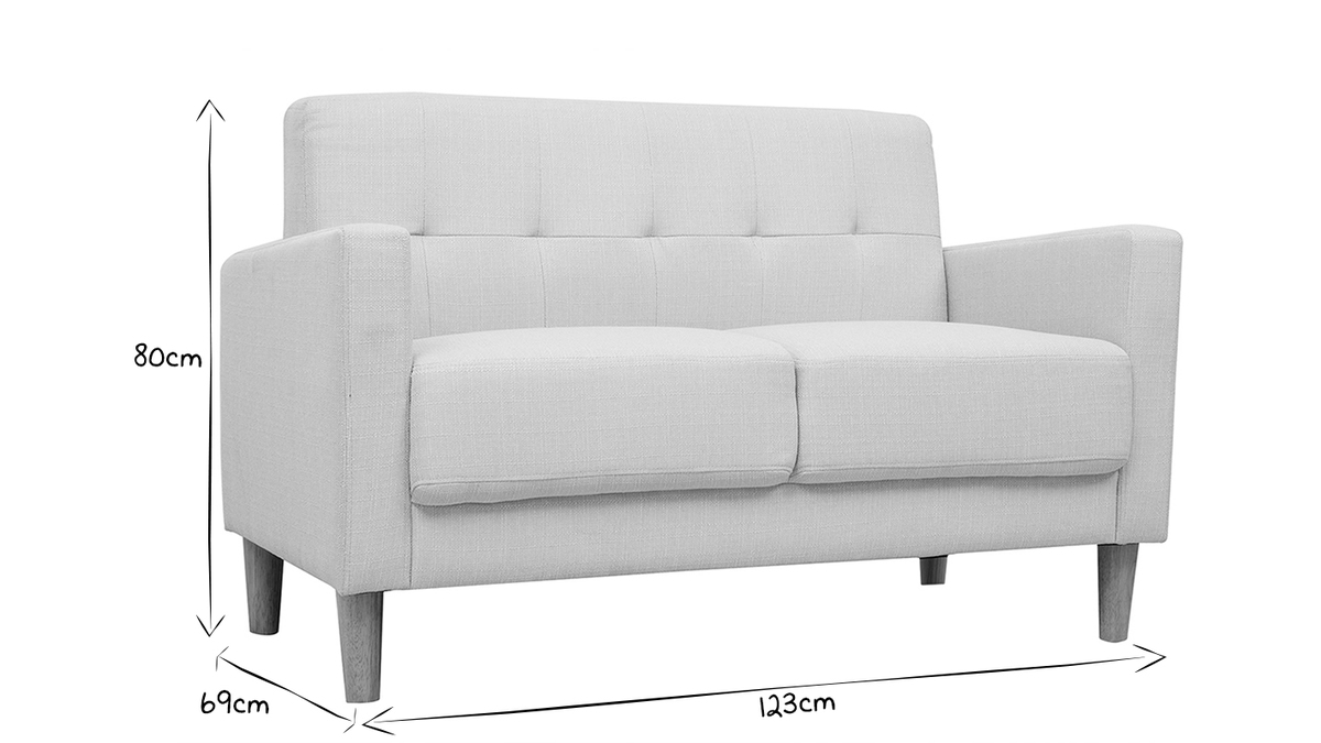 2-er Designer-Sofa MOON beige