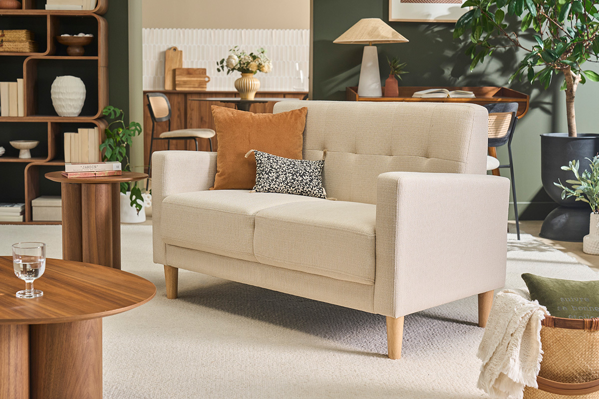 2-er Designer-Sofa MOON beige