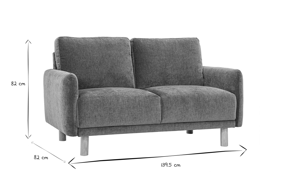2-Sitzer-Sofa in Schwarz und Wei� mit den Ma�en L139,5 x B82 x H82 cm.