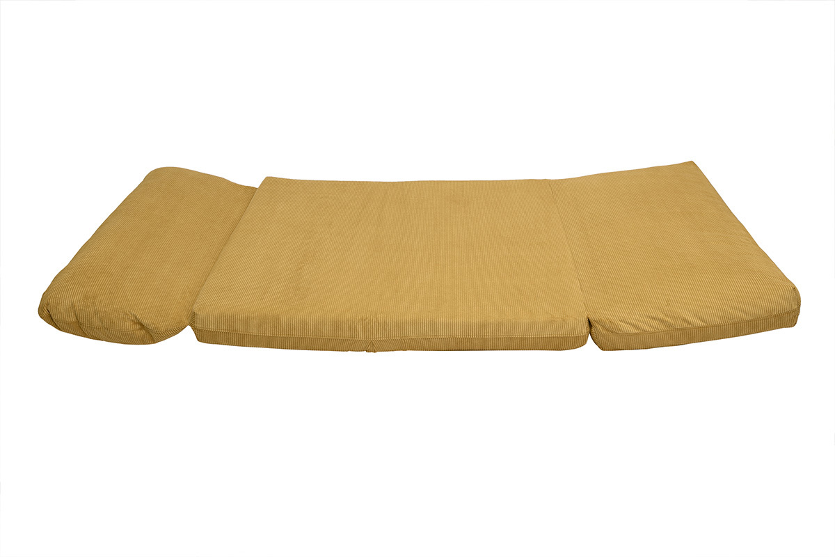 2-Sitzer Schlafsessel aus gelbem Curry-Cordstoff SPENCER