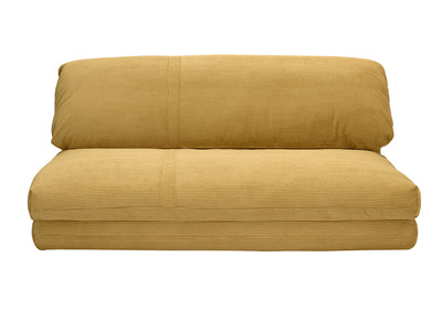 2-Sitzer Schlafsessel aus gelbem Curry-Cordstoff SPENCER