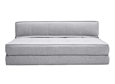 2-Sitzer-Schlafsessel in hellgrauem Stoff KATY