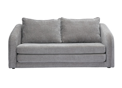 2-Sitzer Schlafsofa in grauem texturiertem Samt-Effekt Stoff MAHAUT