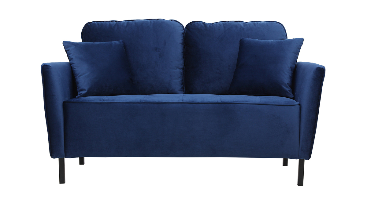 2-Sitzer-Sofa aus blauem Samt BEKA