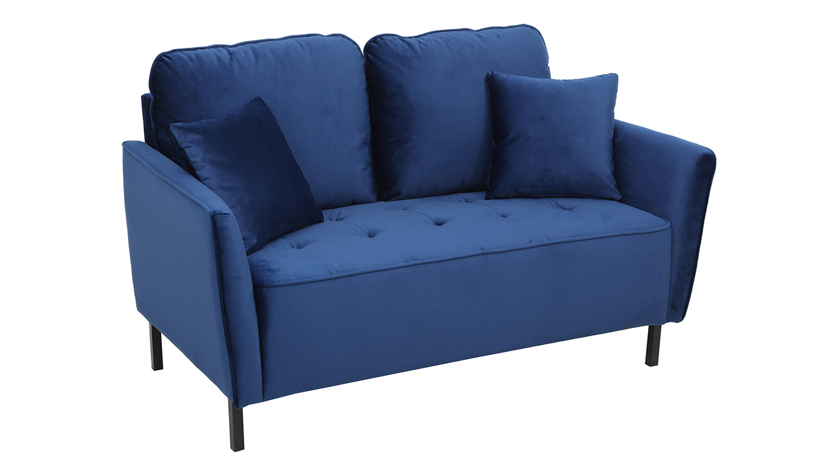 2-Sitzer-Sofa aus blauem Samt BEKA