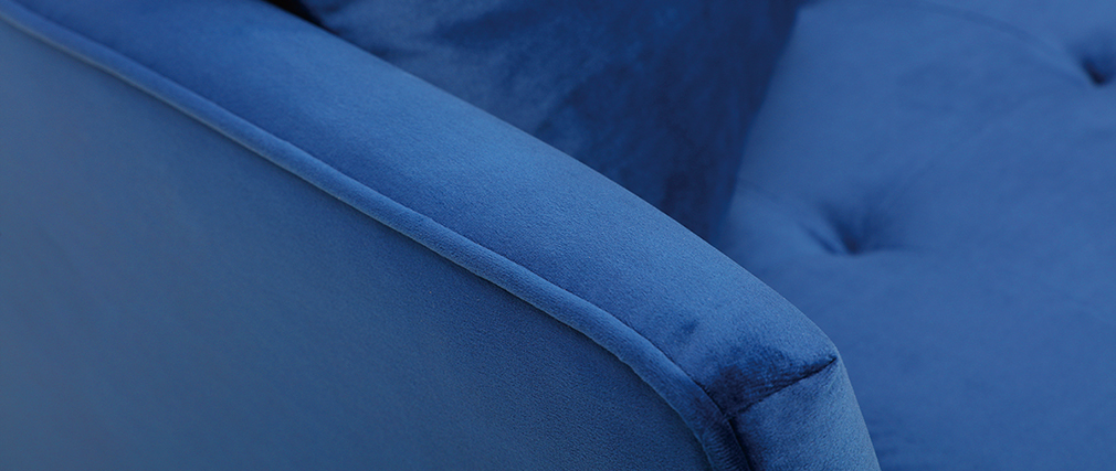 2-Sitzer-Sofa aus blauem Samt BEKA - Miliboo