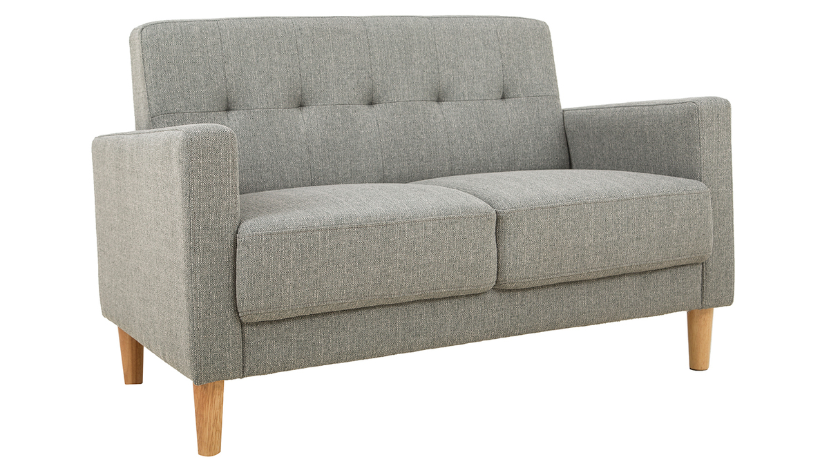 2-Sitzer Sofa aus grauem Stoff MOON