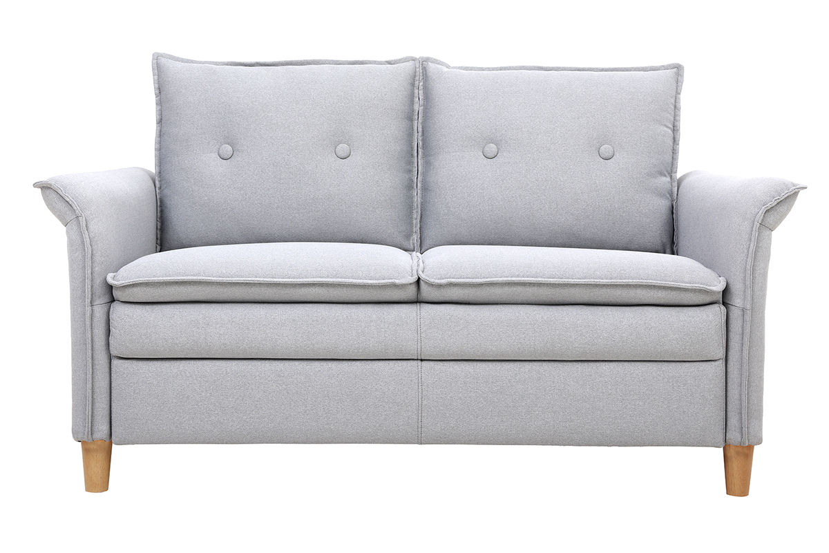 2-Sitzer-Sofa aus hellgrauem Stoff CLIFF