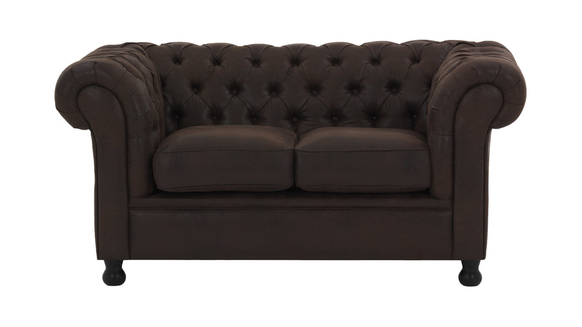 2-Sitzer-Sofa Vintage Braun CHESTERFIELD