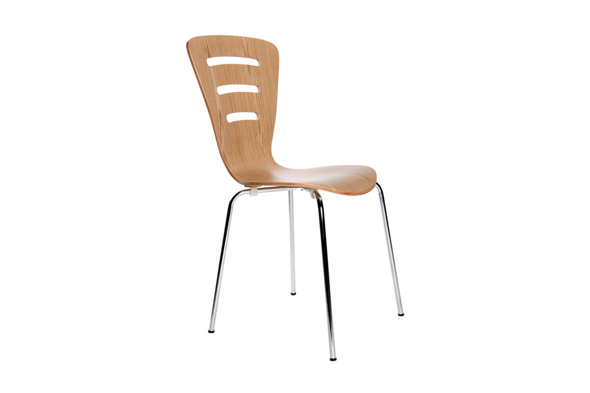 2 stapelbare Design-St�hle LENA Holz Natur