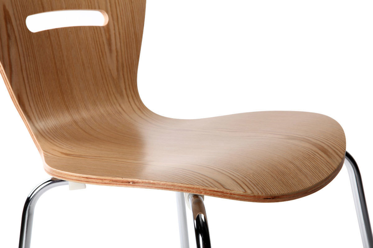 2 stapelbare Design-St�hle LENA Holz Natur