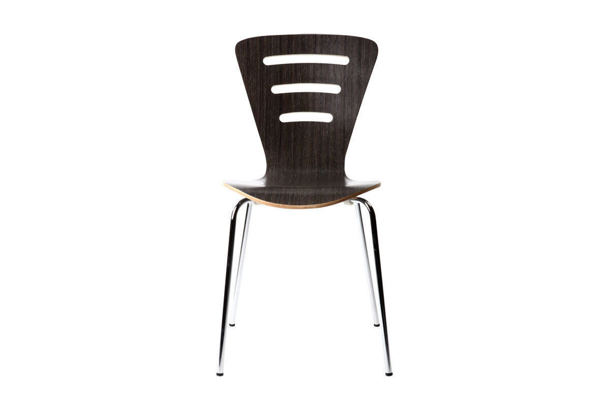 2 stapelbare Design-Sthle LENA Holz Schwarz