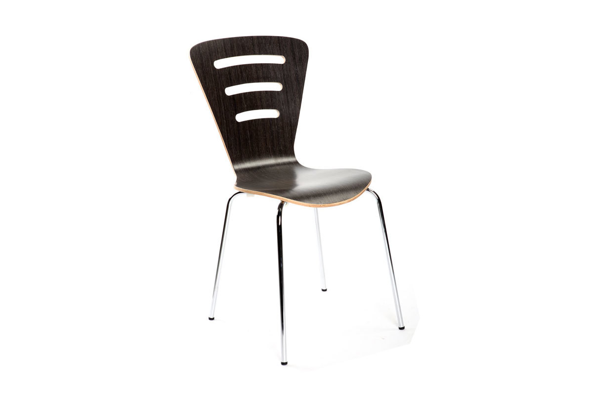 2 stapelbare Design-Sthle LENA Holz Schwarz