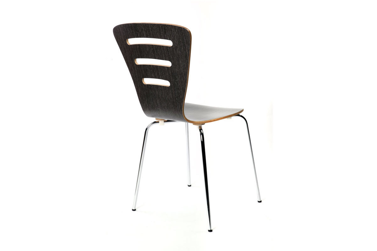 2 stapelbare Design-Sthle LENA Holz Schwarz