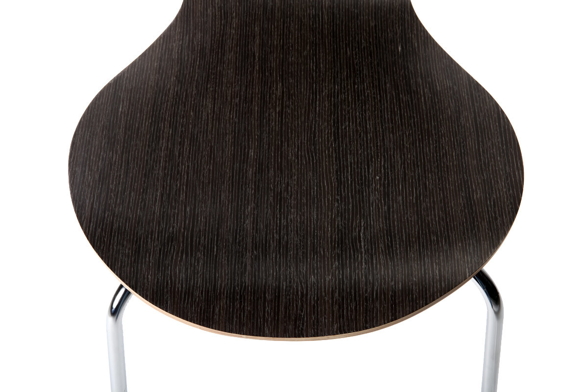 2 stapelbare Design-Sthle LENA Holz Schwarz