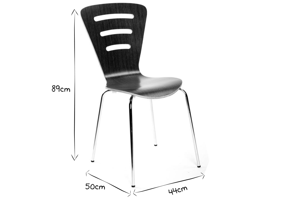 2 stapelbare Design-Sthle LENA Holz Schwarz