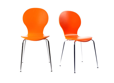 2 stapelbare Stühle NEW ABIGAIL Orange - 2 stapelbare Stühle NEW ABIGAIL Orange