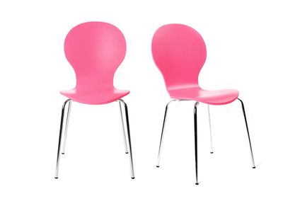 2 stapelbare St&uuml;hle NEW ABIGAIL Rosa