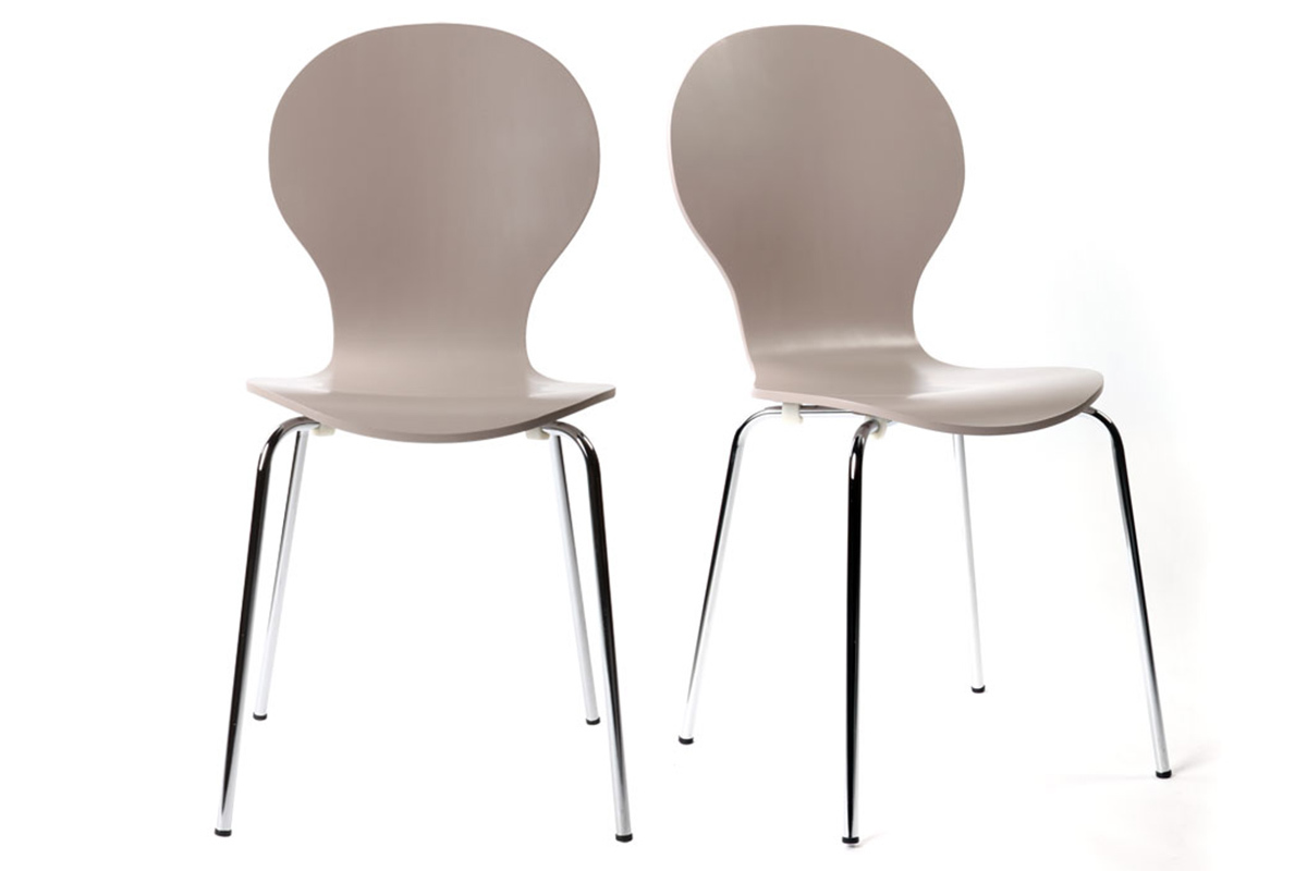2 stapelbare St�hle NEW ABIGAIL Taupe