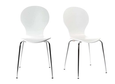 2 stapelbare Stühle NEW ABIGAIL Weiß