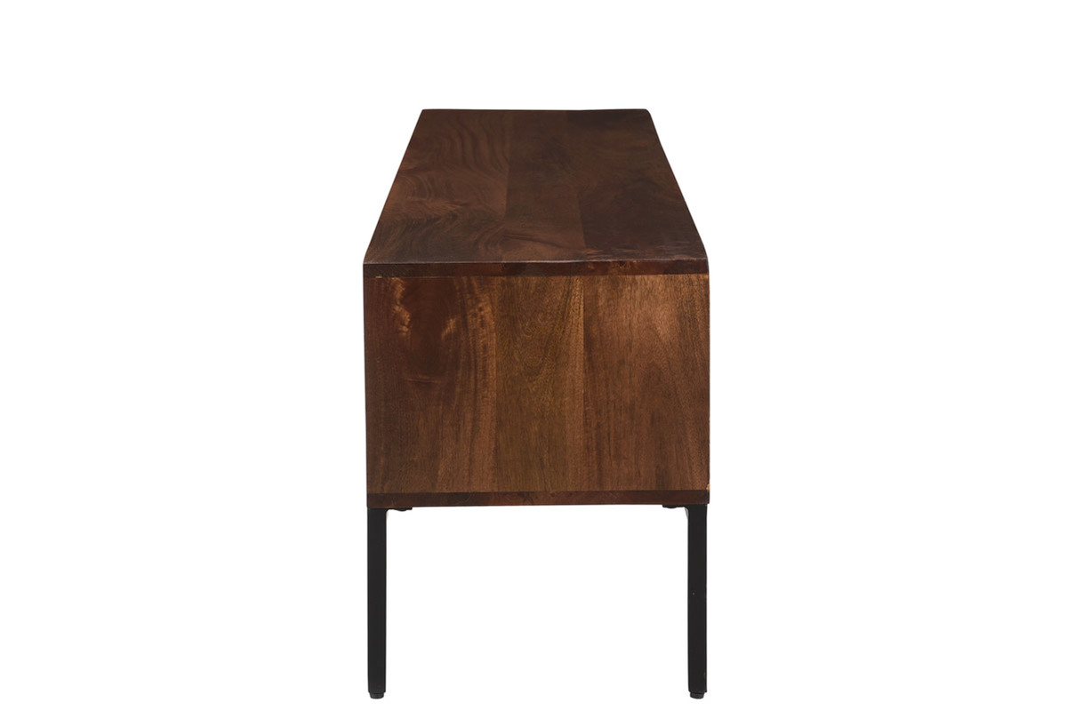 2-triges TV-Mbel aus massivem Mangoholz und Metall B160 cm ONDA