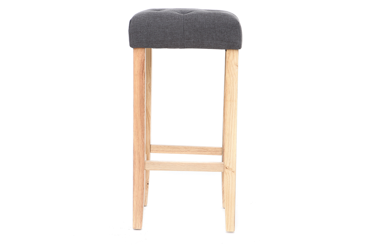 2er-Set Barhocker, dunkelgrauer Stoff, H�he 75 cm RIVOLI