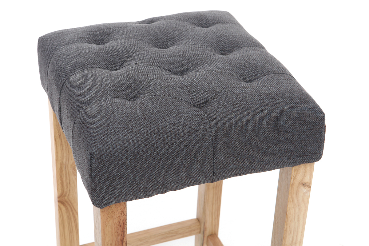 2er-Set Barhocker, dunkelgrauer Stoff, H�he 75 cm RIVOLI